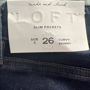 New LOFT Womens Curvy Skinny Jeans - Deep Navy
